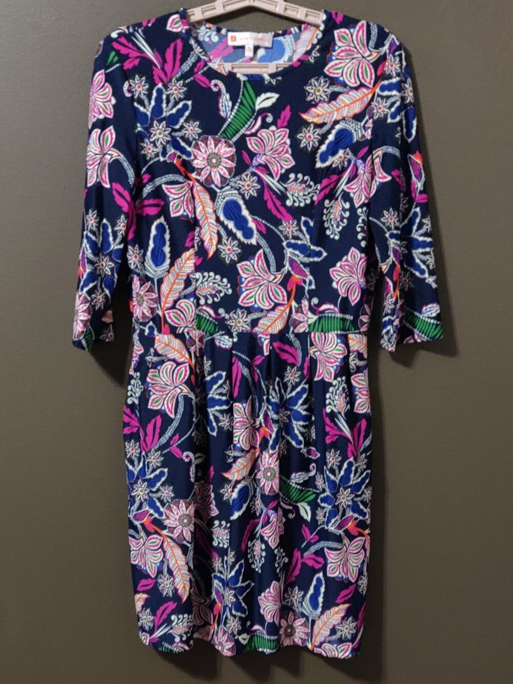 Jude Connally Brynn Fit and Flare Floral Navy Jude Cloth Dress MEDIUM